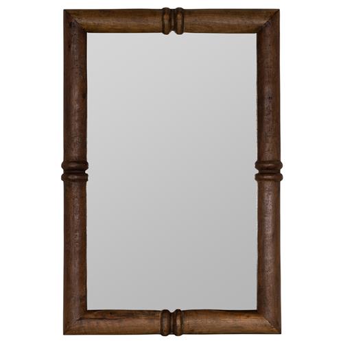 Julia Rustic Lodge Walnut Wood Rectangular Wall Mirror