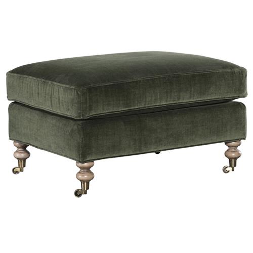 Carter Updated Traditional Green Velvet Ottoman