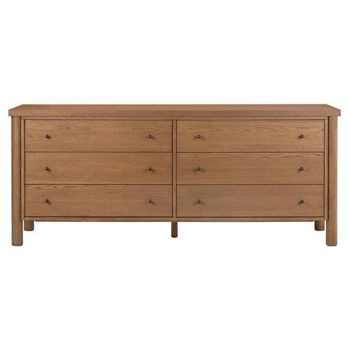 Chris Rustic Lodge Brown Oak Double Dresser