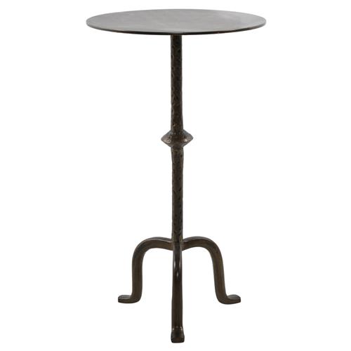 Leyla French Country Dark Brass Cast Iron Drink Side Table