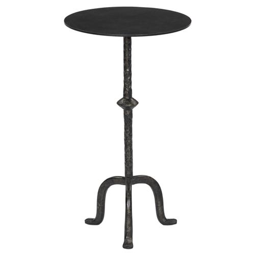 Leyla French Country Black Cast Iron Drink Side Table