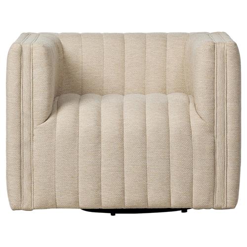 Leo Modern Classic Cream Tufted Outdoor Swivel Chair