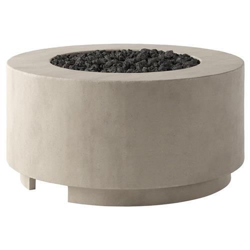 Delroi Industrial Natural Concrete Gas Round Outdoor Fire Pit Table