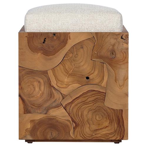 Thorn Coastal Beach Brown Teak Root Outdoor Stool