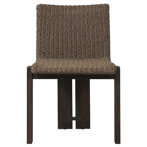 Ursula Coastal Beach Brown Woven Hyacinth Outdoor Dining Chair
