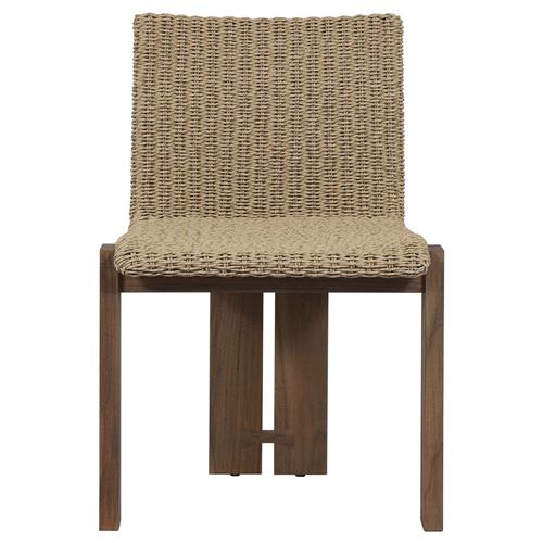 Ursula Coastal Beach Beige Woven Hyacinth Outdoor Dining Chair