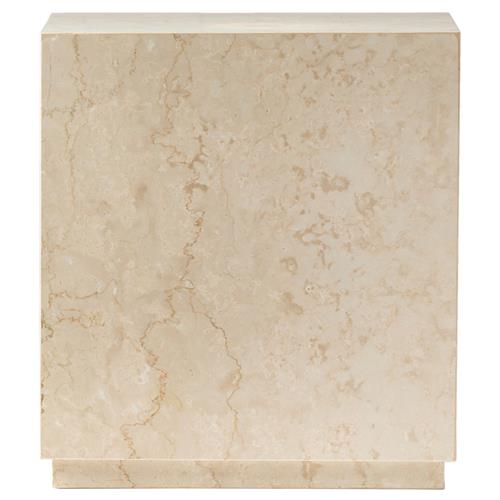 Orkins Modern Classic Cream Marble Square Block Outdoor End Table