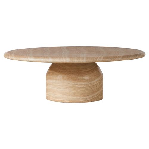 Emilia Modern Classic Sand Beige Concrete Round Outdoor Coffee Table