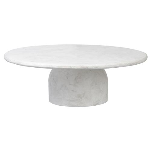 Emilia Modern Classic Off White Concrete Round Outdoor Coffee Table