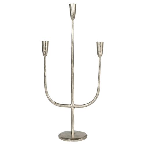 Marcello French Country Silver Iron Candelabra