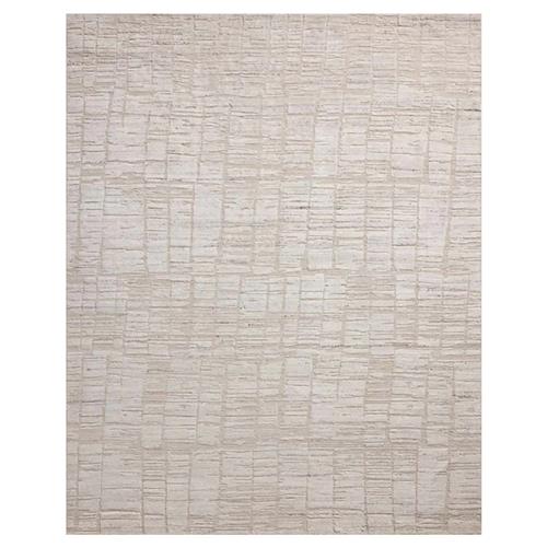 Salem Mid Century Modern White Wool Textured Solid Rug - 4&#39;x6&#39;