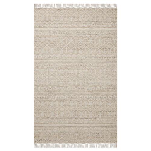 Rivers Coastal Beige Geometric Reversible Jute Rug - 3&#39;6&quot;x5&#39;6&quot;