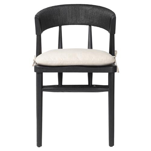 Tanner Updated Traditional Cream Performance Black Oak Dining Chair