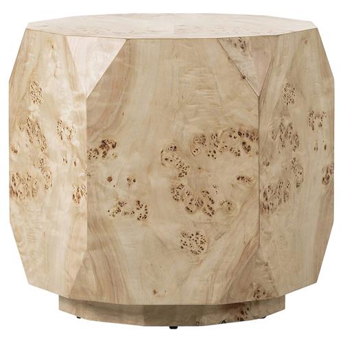 Daphne Modern Classic Light Brown Burl Wood End Table