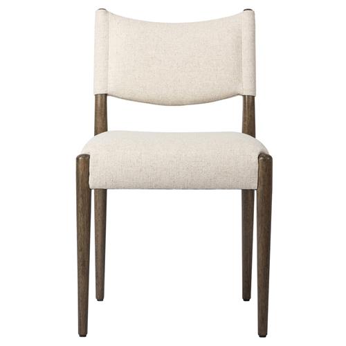 Odelia Modern Classic Cream Performance Brown Wood Dining Chair