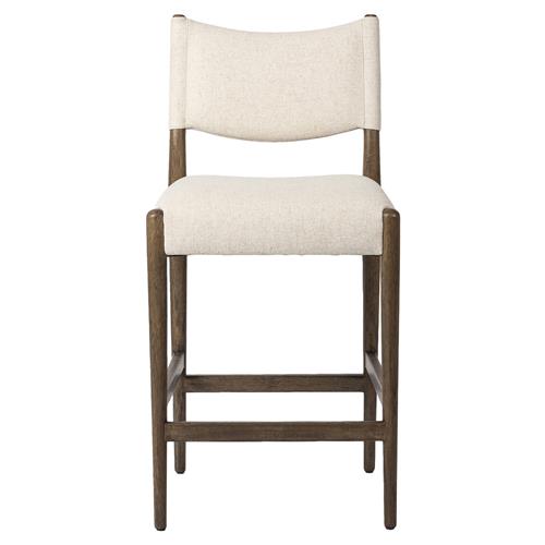 Odelia Modern Classic Cream Performance Brown Wood Counter Stool