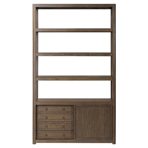 Zack Rustic Lodge Brown Oak Wood Bookcase
