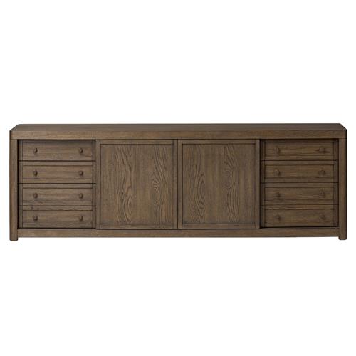 Zack Rustic Lodge Brown Oak Wood Media Console - 78&quot;