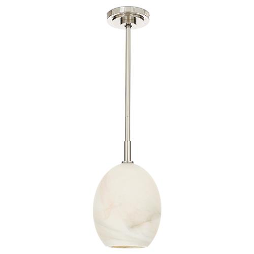 Artemis Modern Glass Shade Polished Nickel Single Pendant