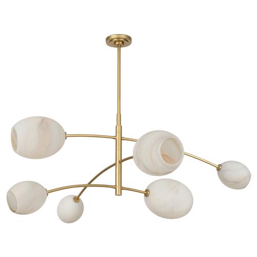 Artemis Glass Shade Natural Brass Sputnik Chandelier