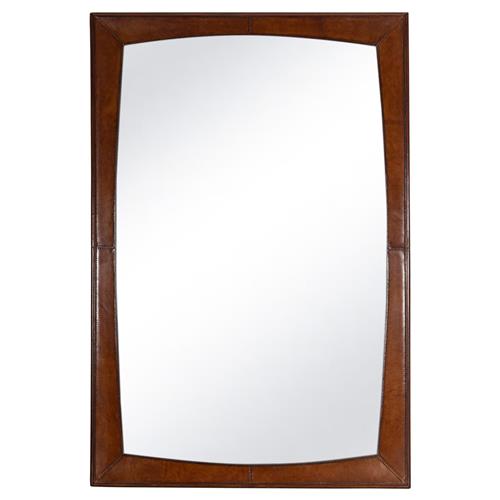 Estaban Rustic Lodge Tan Leather Rectangular Wall Mirror