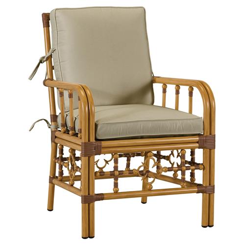 Myrah Coastal Beach Sand Sunbrella Aluminum Outdoor Dining Arm Chair