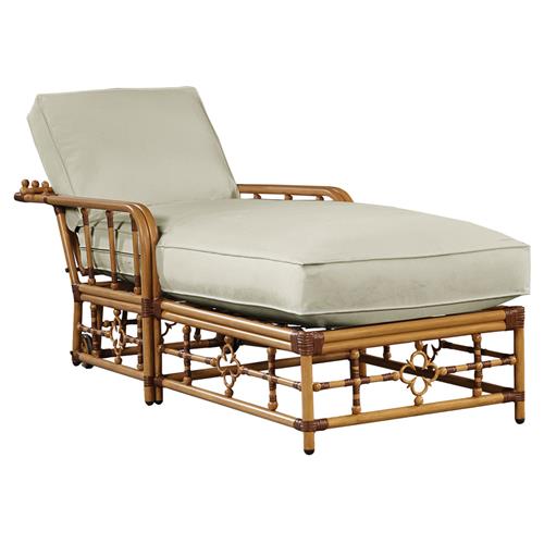 Myrah Coastal Beige Sunbrella Brown Aluminum Adjustable Outdoor Chaise Lounge