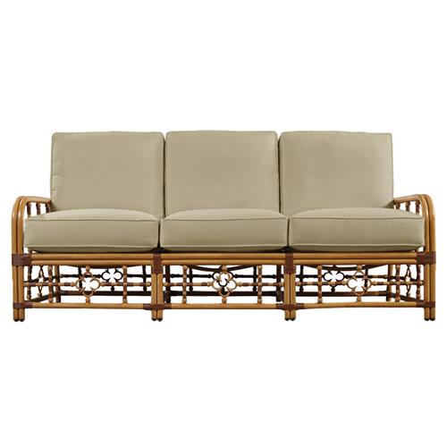 Myrah Coastal Beach Sand Sunbrella Aluminum Outdoor Sofa - 78&quot;