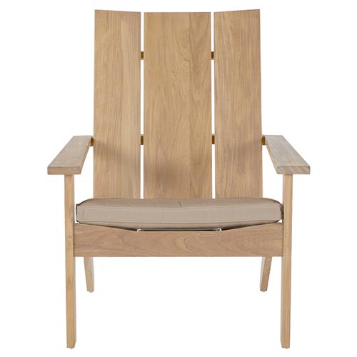 Ashland Beige Sunbrella Natural Teak Outdoor Adirondack Chair