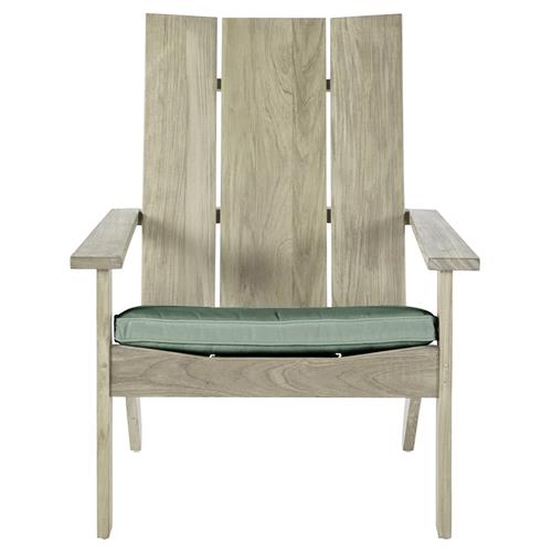 Ashland Green Sunbrella Oyster Grey Teak Outdoor Adirondack Chair