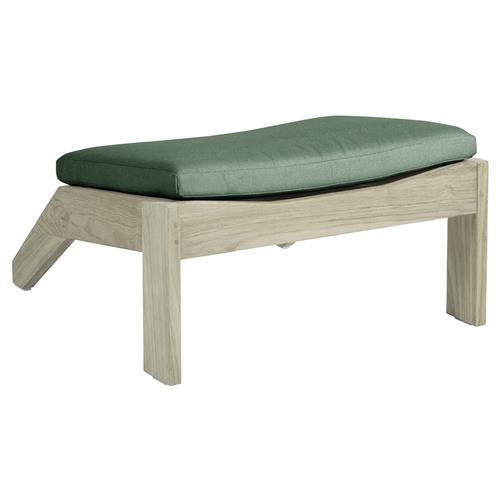 Green Sunbrella Ashland Grey Teak Outdoor Adirondack Ottoman