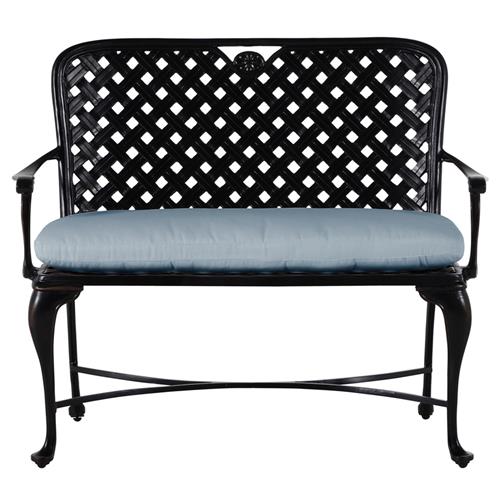 Provance Blue Sunbrella Ancient Earth Black Outdoor Bench