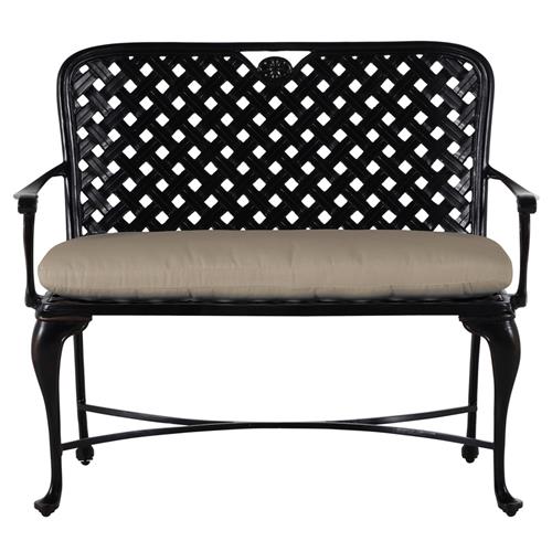 Provance Beige Sunbrella Ancient Earth Black Outdoor Bench