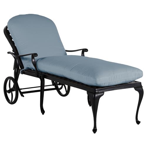 Provance Blue Sunbrella Earth Black Outdoor Chaise Lounge