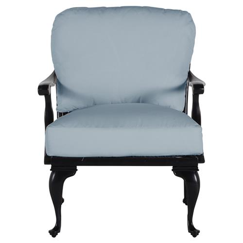 Provance Blue Sunbrella Ancient Earth Black Outdoor Lounge Chair