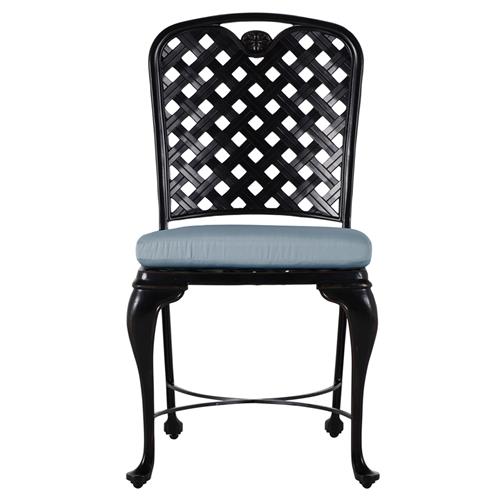 Provance Blue Sunbrella Ancient Earth Black Outdoor Dining Chair