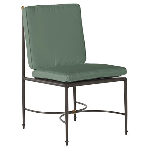 Roma Green Sunbrella Slate Grey Aluminum Outdoor Dining Chair