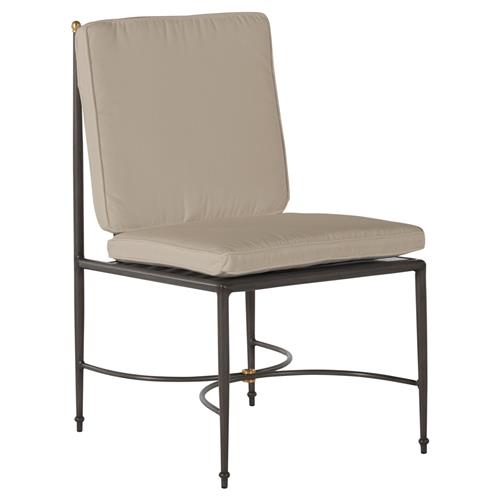 Roma Beige Sunbrella Slate Grey Aluminum Outdoor Dining Chair