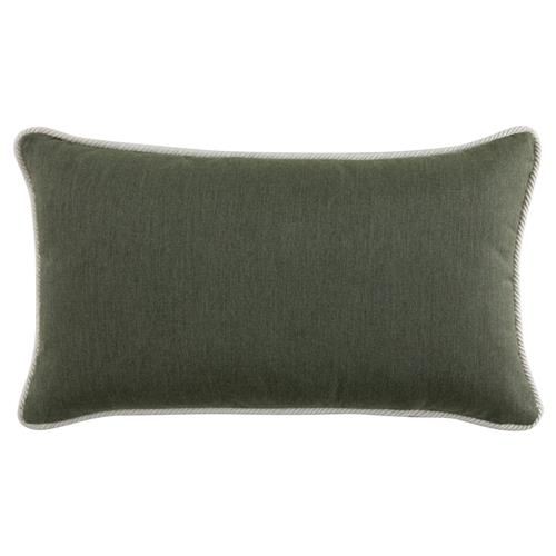 Averie Modern Classic Green Indoor Outdoor Lumbar Pillow - 14x24