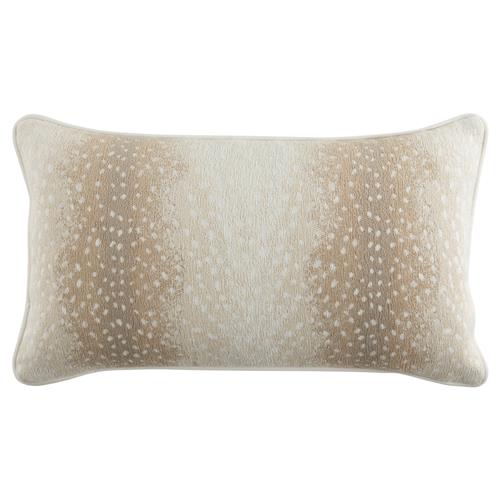 Faye Modern Beige Animal Print Indoor Outdoor Lumbar Pillow - 12x20