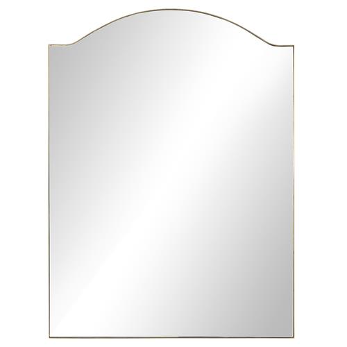 Alexis Industrial Antique Brass Stainless Steel Rectangular Floor Mirror