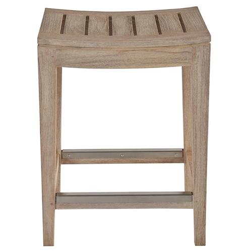 Sophia Coastal Beach Brown Teak Outdoor Counter Stool