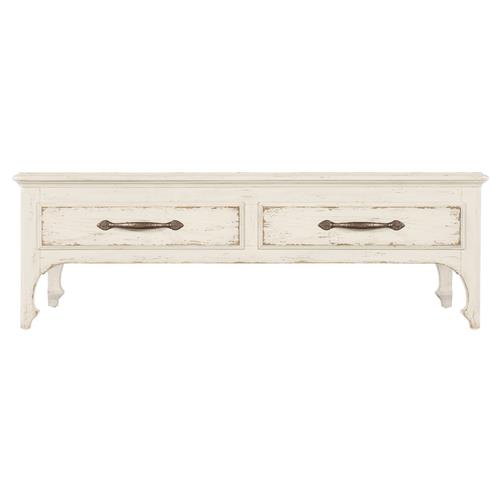 Asher French Country Cream Oak Rectangular Storage Coffee Table