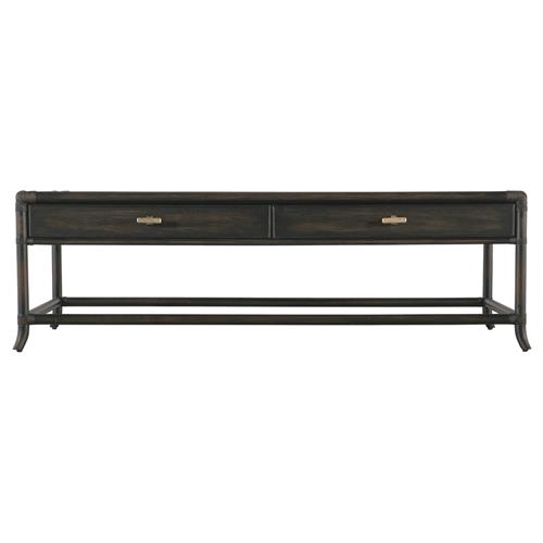 Nigel Coastal Beach Dark Oak Rectangular Storage Coffee Table