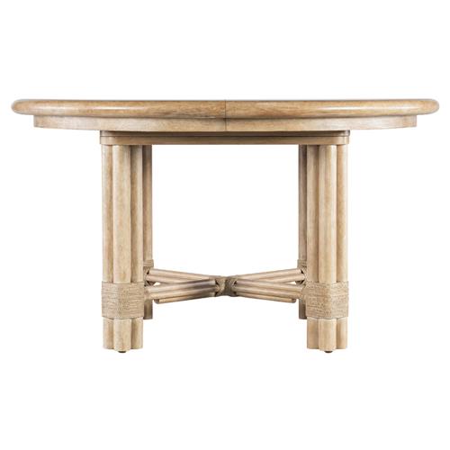 Nigel Coastal Beach Light Oak Round Extendable Dining Table - 54-74&quot;