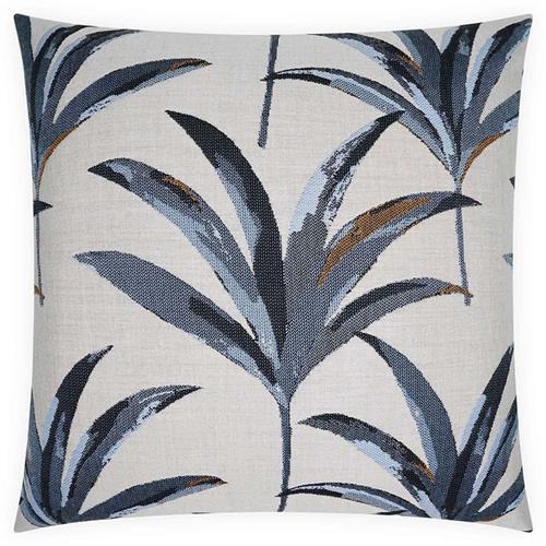 Flora Coastal Blue Botanical Indoor Outdoor Throw Pillow - 22x22