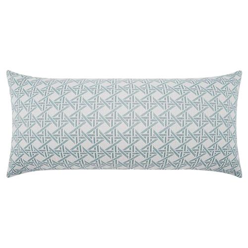 Laney Coastal Light Blue Geometric Indoor Outdoor Lumbar Pillow - 12x24