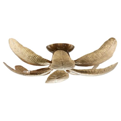 Farah Coastal Beach Vintage Brass Semi Flush Mount
