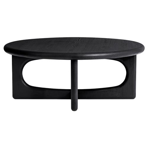 Arley Modern Classic Black Oak Wood Round Coffee Table
