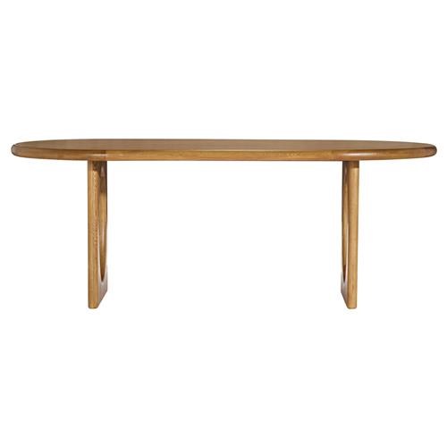 Arley Modern Classic Oak Wood Oval Dining Table - 84&quot;